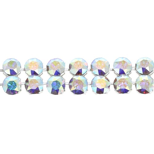 Swarovski Crystal Mesh 40001 2 rangs 5,3 mm Crystal AB x5cm