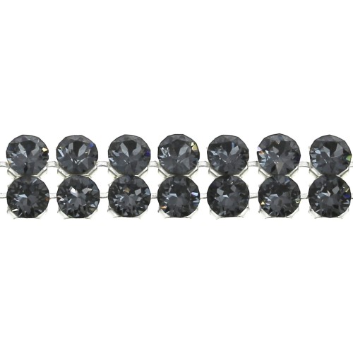 Swarovski Crystal Mesh 40001 2 rangs 5,3 mm Crystal Silver Night x5cm