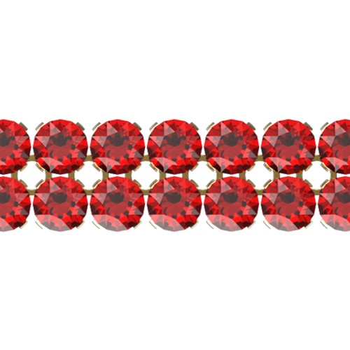 Swarovski Crystal Mesh 40001 2 rangs 5,3 mm Scarlet - Doré x5cm
