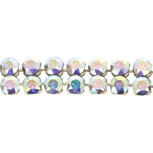 Swarovski Crystal Mesh 40001 2 rangs 5,3 mm Crystal AB - Doré x5cm