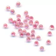 Perles rocailles Preciosa  11/0 2 mm - Crystal AB intérieur rose x20g