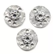 Intercalaires ronds fleur 12 mm argenté vieilli x6