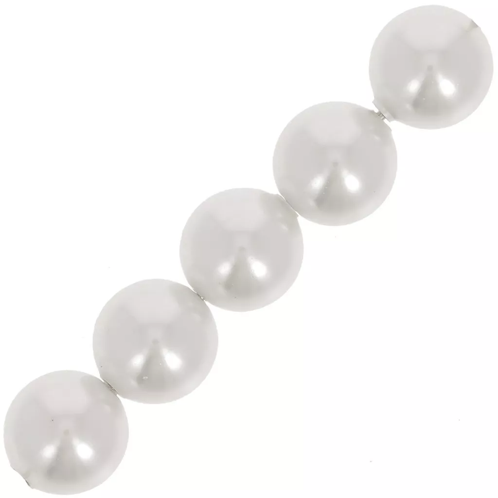 25 Perles Nacrées Rondes - Blanc - 10 Mm - Marque Preciosa - Fabriqué En France - Neuf