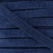 Lacet cuir façon daim 5 mm Bleu Marine x50cm