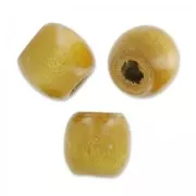 Perles ovales gros trou en bois 18x16 mm Marron clair x20