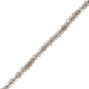 Perles rondes aplaties facettées 3.5x2 mm - Quartz Fumé x35cm|raw }}