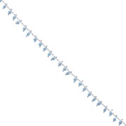 Chaîne perlée de rocailles 1.7 mm Light Turquoise/argenté x 50cm