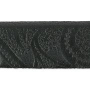 Lacet cuir motif Paisley 15 mm Noir x50cm