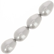 Poires nacrées Swarovski 5821 11x8 mm Light Grey Pearl x5|raw }}