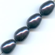 Perles poires nacrées Swarovski 5821 11x8 mm Dark Purple Pearl x5|raw }}