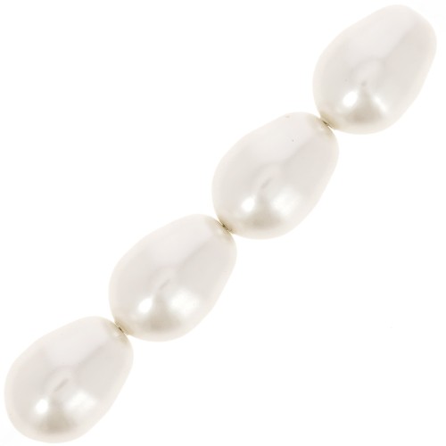 Poires nacrées Swarovski 5821 11x8 mm White Pearl x5