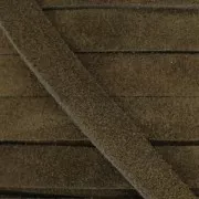 Lacet cuir façon daim 10 mm Marron x50cm