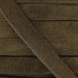 Lacet cuir façon daim 10 mm Marron x50cm