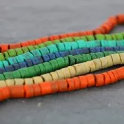 Perles rondelles Heishi Coco 5 mm Siam x60 cm