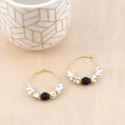 Créoles à décorer 25 mm - Doré à l'or fin x2