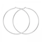 Créoles à décorer 30 mm - rhodié x2