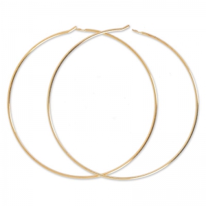 Créoles à décorer 40 mm - Doré à l'or fin rose x2