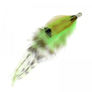 Plume 11 cm Brun/Anis x1