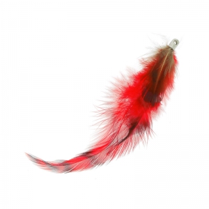 Plume 11 cm Brun/Rouge x1