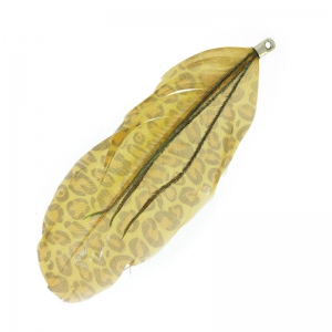 Plume imprimée léopard 10 cm Beige x1