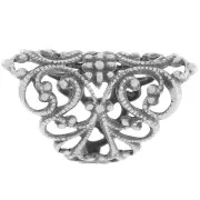 Attache pendentif filigranée 25x18 mm argenté vielli x1