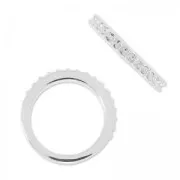 Bague sertis pour cabochons 1028 1.8 mm taille 52 rhodié x1