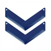 Intercalaires chevron 2 trous résine époxy 50x28 mm Bleu Nuit x2