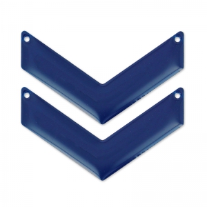 Intercalaires chevron 2 trous résine époxy 50x28 mm Bleu Nuit x2
