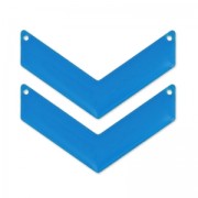 Intercalaires chevron 2 trous résine époxy 50x28 mm Bleu Turquoise x2