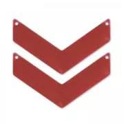 Intercalaires chevron 2 trous résine époxy 50x28 mm Light Bordeaux x2