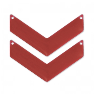 Intercalaires chevron 2 trous résine époxy 50x28 mm Light Bordeaux x2