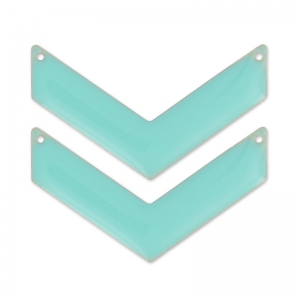 Intercalaires chevron 2 trous résine époxy 50x28 mm Mint x2