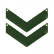 Intercalaires chevron 2 trous résine époxy 50x28 mm Olivine x2|raw }}