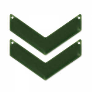 Intercalaires chevron 2 trous résine époxy 50x28 mm Olivine x2