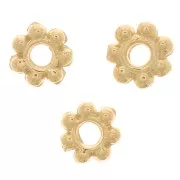 Perles rondelles fleur 4 mm - Doré à l'or fin x20