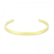 Bracelet jonc ovale 2 trous 13 cm - Doré à l'or fin satiné x1