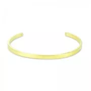 Bracelet jonc ovale 2 trous 13 cm - Doré à l'or fin satiné x1