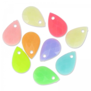 Assortiment de poires facettées 18x13 mm Multicolore x20