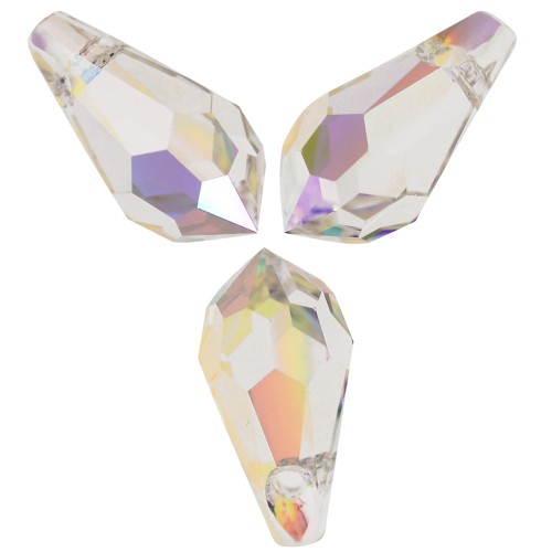 Goutte Swarovski 6000  15x7.5 mm Crystal AB x2