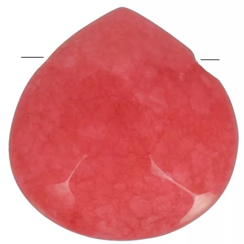 Perles Poires facettées en jade teinté 13 mm Rouge Corail x4