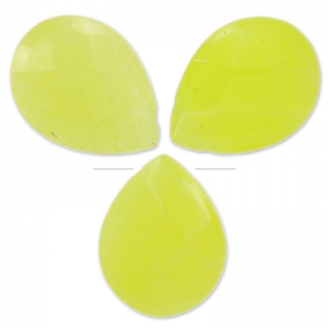 Perles Poires facettées en jade teinté 17x13 mm Jaune x4