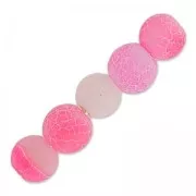 Perles rondes Agate teintées effet craquelé 4 mm Fucshia x20