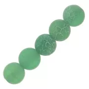 Perles rondes Agate teintées effet craquelé 4 mm Green Turquoise x20