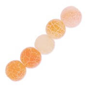 Perles rondes Agate teintées effet craquelé 4 mm Orange x20