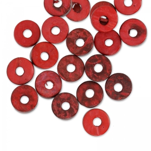 Perles rondelles Heishi Coco 9 mm Rouge x 20