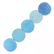 Perles rondes Agate teintées effet craquelé 4 mm Turquoise x20