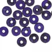 Perles rondelles Heishi Coco 9 mm Violet x 20
