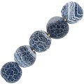 Perles rondes Agate teintées effet craquelé 6 mm Blue Jean x15