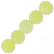 Perles rondes Agate teintées effet craquelé 6 mm Jonquil x15