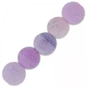 Perles rondes Agate teintées effet craquelé 6 mm Lilas x15